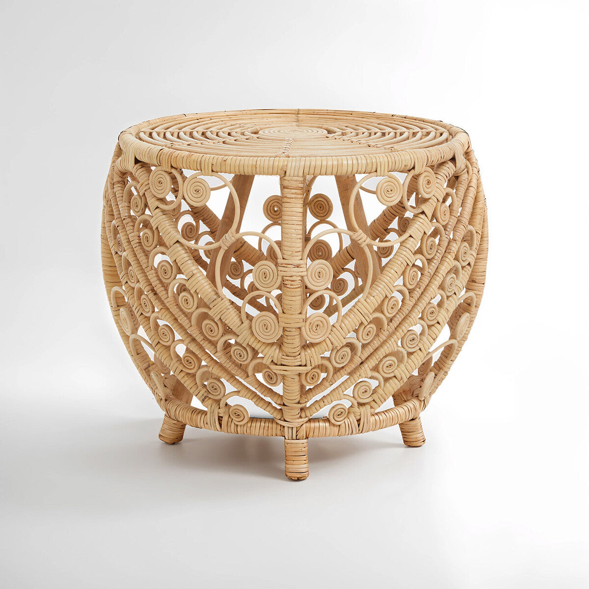 Mataram Natural Rattan Round Side Table