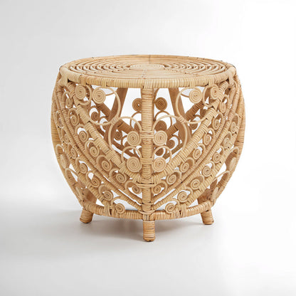 Mataram Natural Rattan Round Side Table