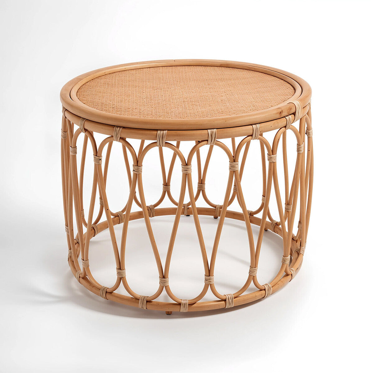 Mataram Natural Rattan Round Side Table