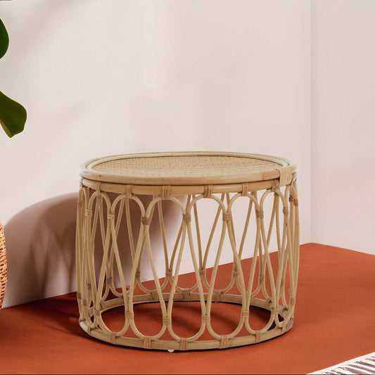 Mataram Natural Rattan Round Side Table