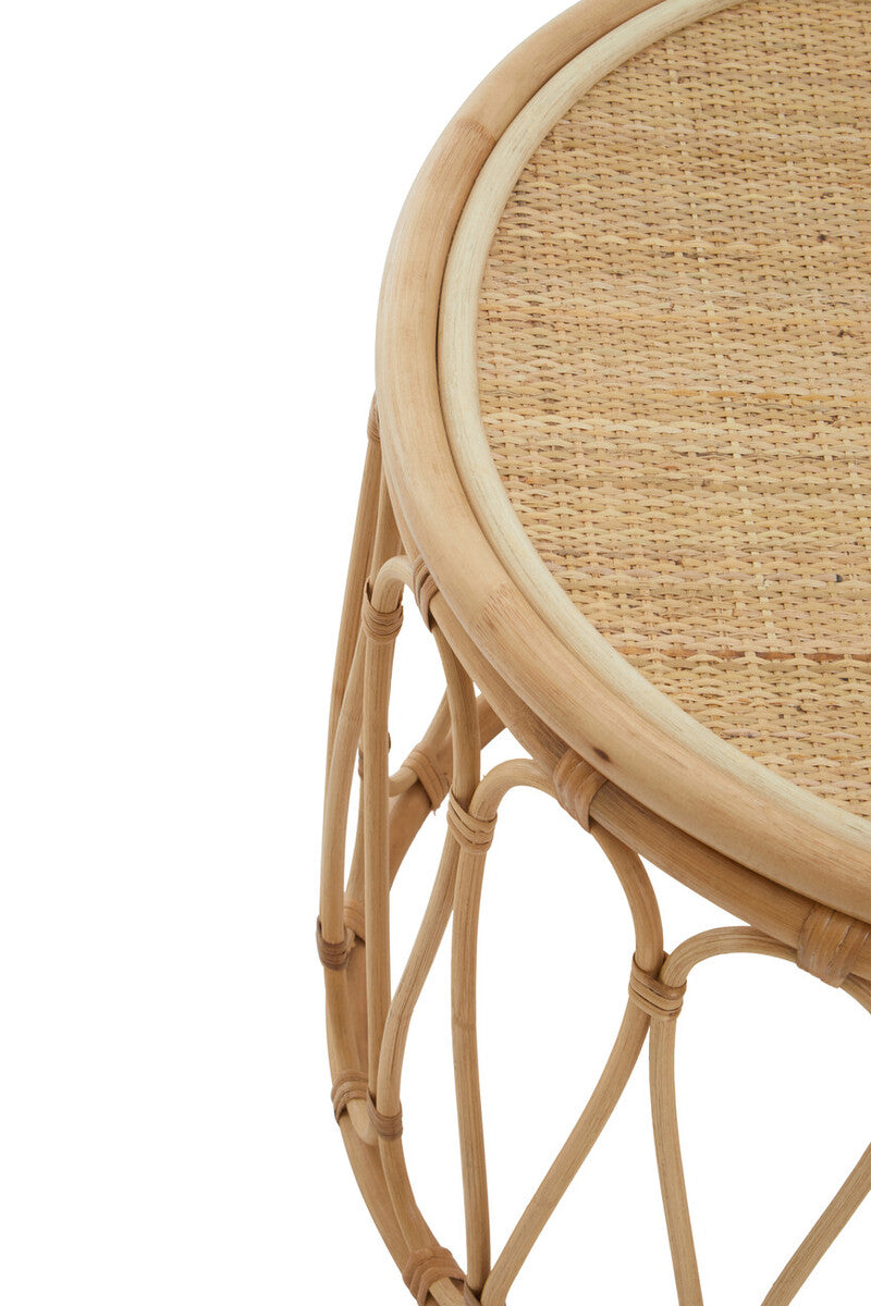 Mataram Natural Rattan Round Side Table