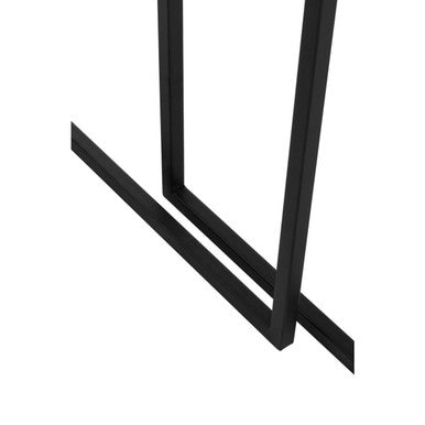 Depok Natural Rattan and Black Finish Metal Set of 2 Nesting Tables