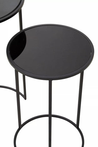 Set of Two Round Black Plant Stands | Avento