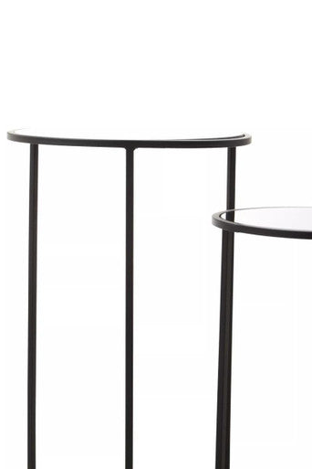 Set of Two Round Black Plant Stands | Avento