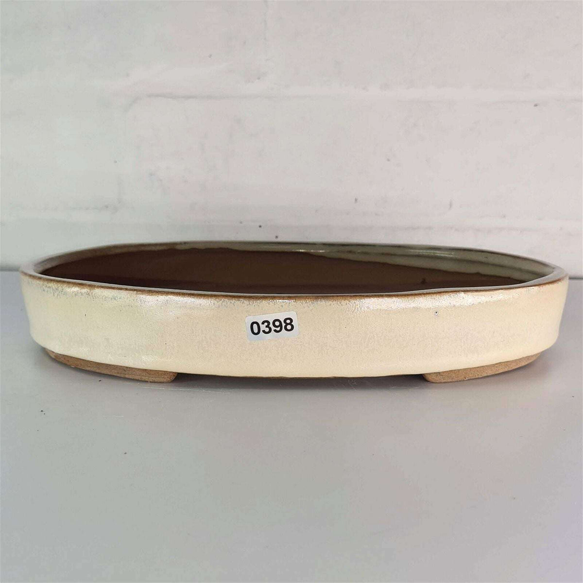 26cm_Glazed_Bonsai_Pot_Oval_26cm_x_19cm_x_4cm_Cream_-_Yorkshire_Bonsai-16113