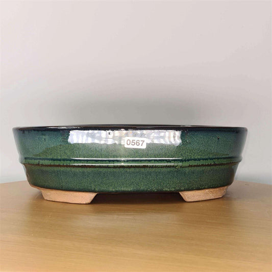 27cm_Glazed_Bonsai_Pot_Oval_27cm_x_20cm_x_8cm_Green_-_Yorkshire_Bonsai-21063