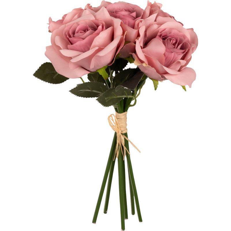 Artificial Dusky Pink Roses: Bunch of 6