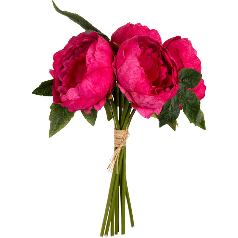 Artificial fuschia pink peonies.