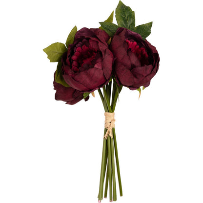 Artificial Burgundy Peonies: Bunch of 5