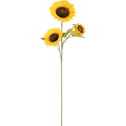 Faux Sunflower Stem: 3 Large Flowers