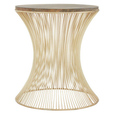 Templar Mango Wood and Gold Finish Side Table