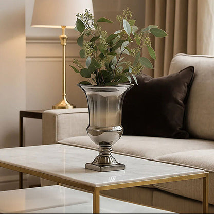 Alexa Silver Ombre Finish Glass Small Vase