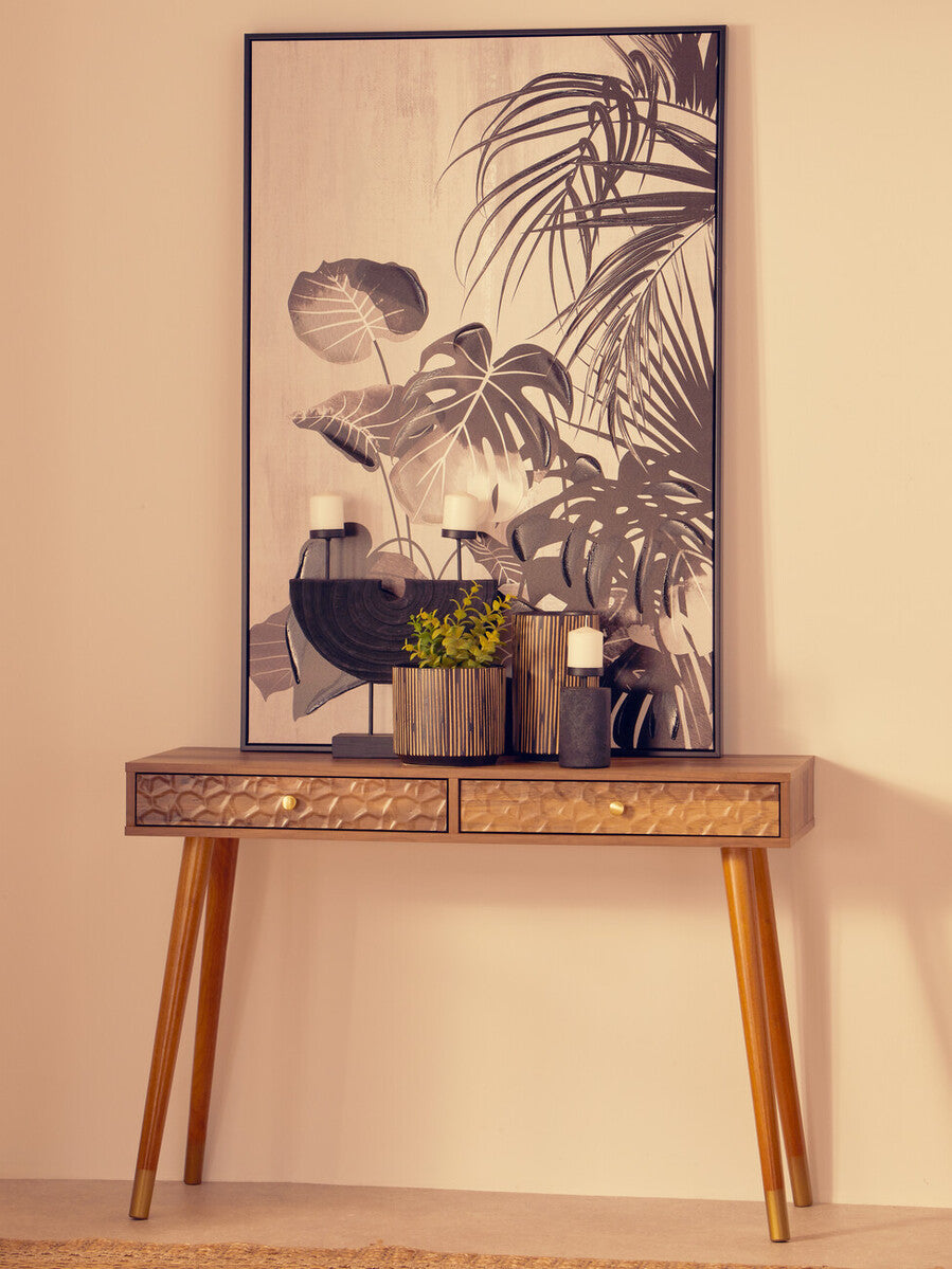 Large Black and Cream Finish Vase | Kiso