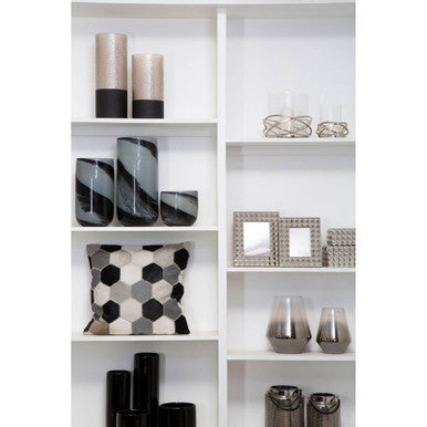 Alexa Grey Ombre Finish Glass Small Vase with Tapered Design
