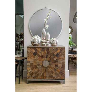Small Silver Face Tall Vase | Viso