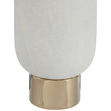White and Gold Large Pedestal Vase | Callie