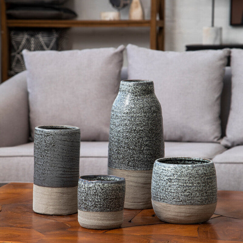 Grey Speckled Bottled Vase | Caldera