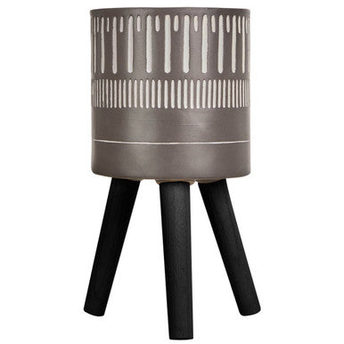 Small Black and White Finish Planter | Darnell