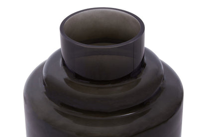 Small Black Smoked Glass Vase | Cayden