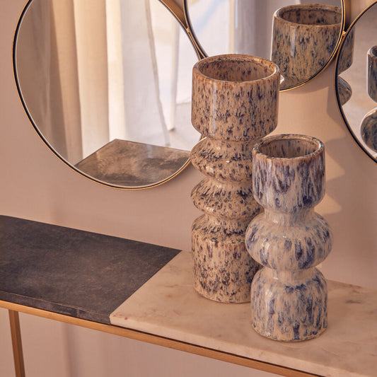 Large Beige Speckled Vase | Shai