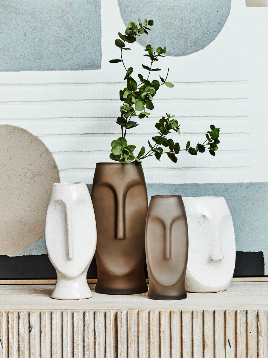 Grey Small Face Design Vase | Viso