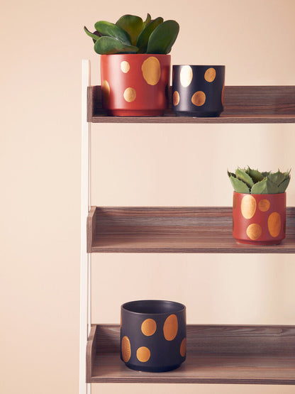 Small Terracotta Gold Spotted Planter | Yuri
