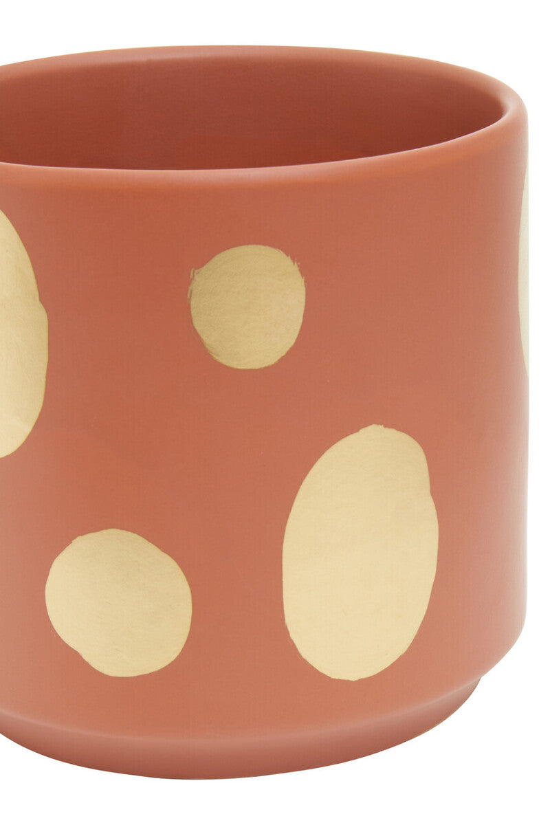 Small Terracotta Gold Spotted Planter | Yuri