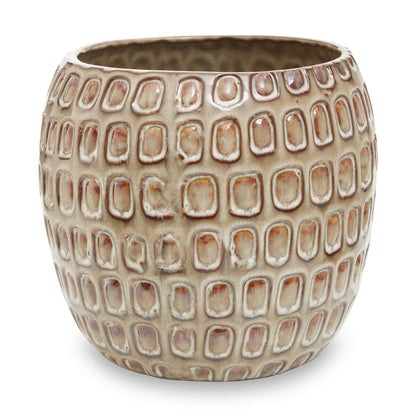 Large Cream Textured Ceramic Planter | Yana
