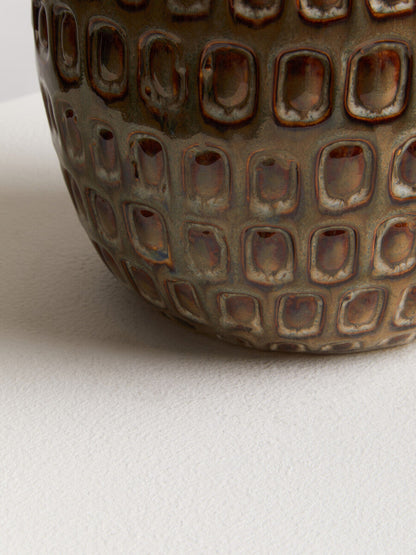 Large Cream Textured Ceramic Planter | Yana