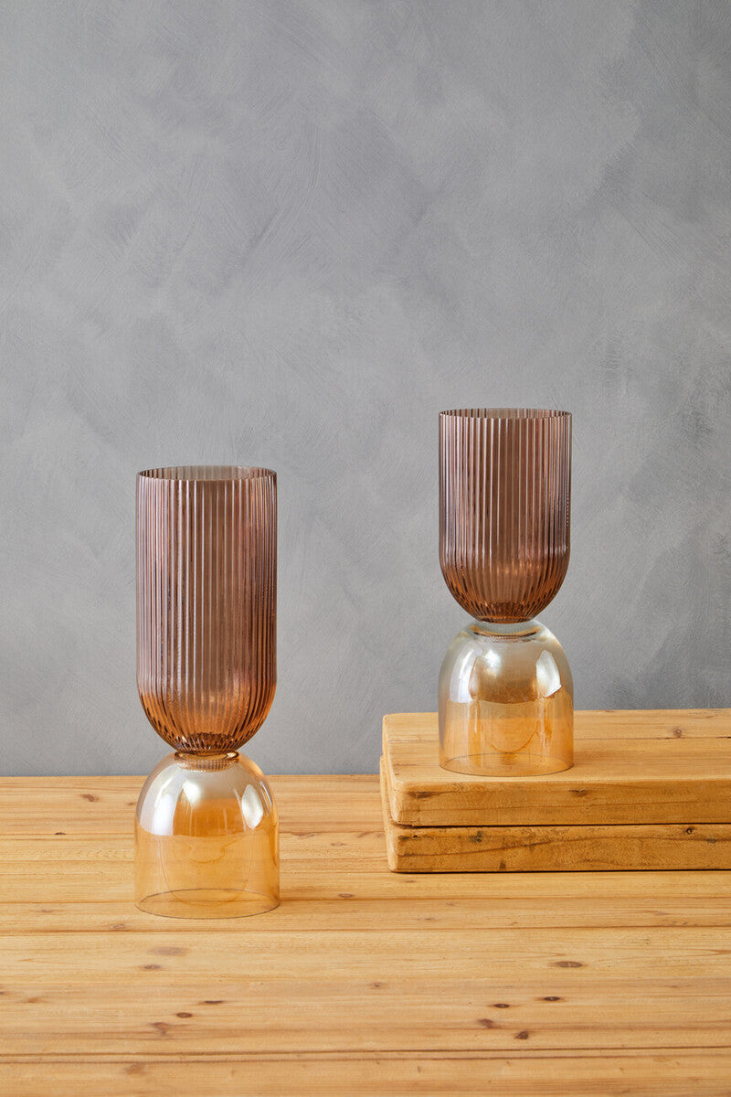 Large Amber and Brown Glass Vase | Esma