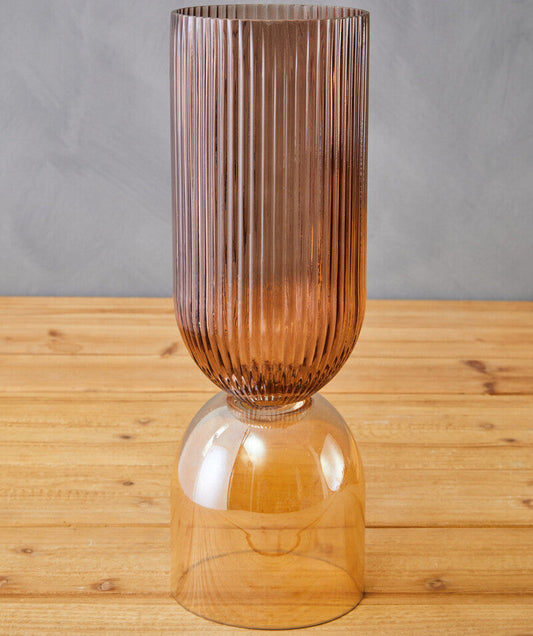 Large Amber and Brown Glass Vase | Esma