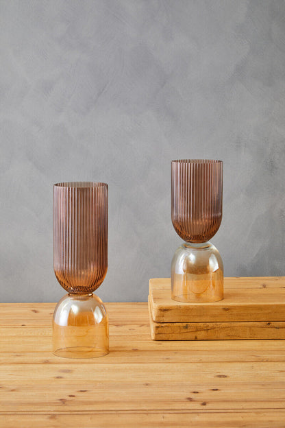 Small Amber and Brown Glass Vase | Esma