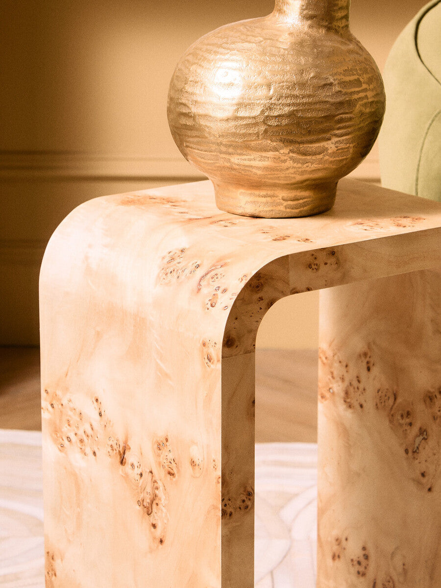 Small Abstract Gold Finish Vase | Deomali