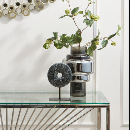 Small Smoked Black and Silver Vase | Cayden