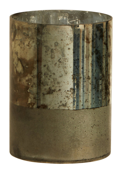 Small Glass Vase in Metallic Antique Finish | Gaia