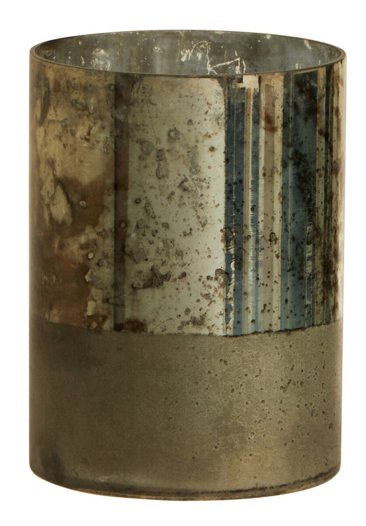 Small Glass Vase in Metallic Antique Finish | Gaia
