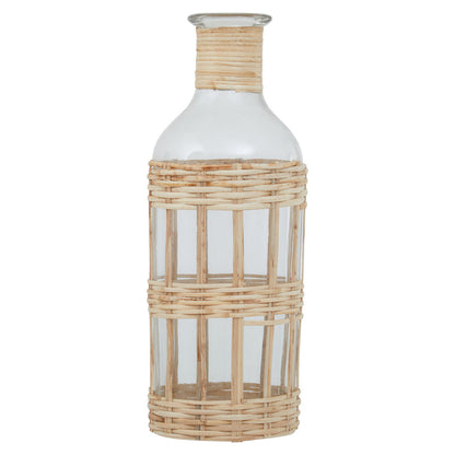 Natural Cane and Glass Large Vase | Kuta