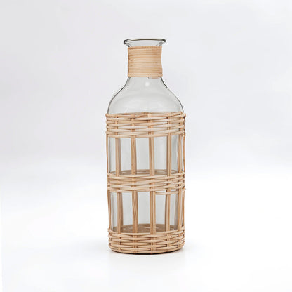 Natural Cane and Glass Large Vase | Kuta