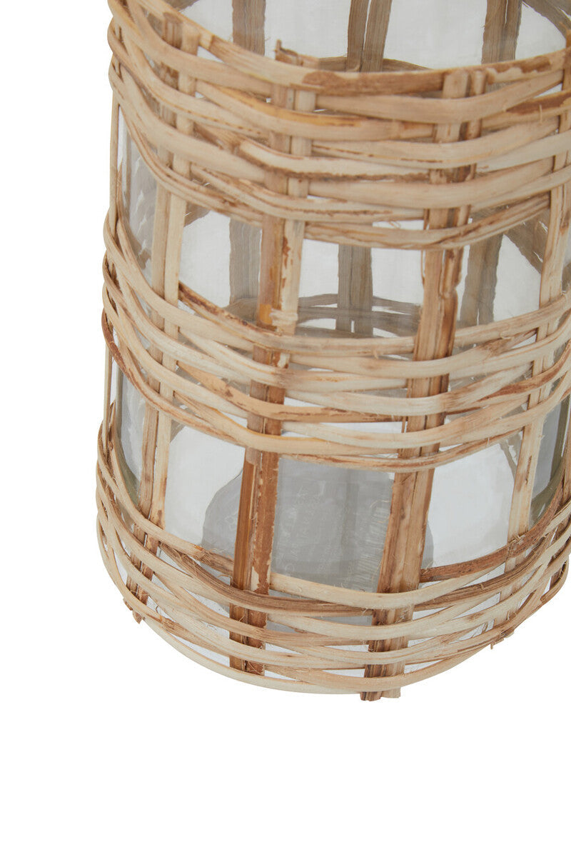 Natural Cane and Glass Small Vase | Kuta