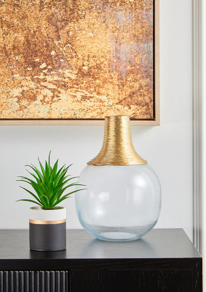 Glass and Gold Small Vase | Glynn