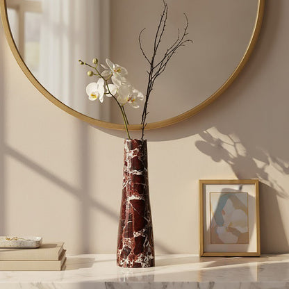 Red Marble Tapered Vase | Salmo