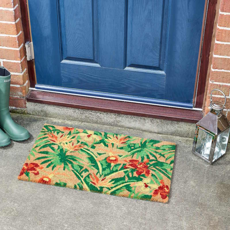 Tropical Outdoor Door Mat at front door