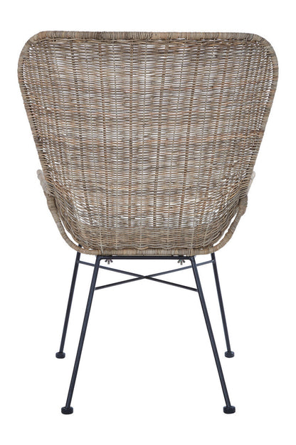 Manado Grey Wash Rattan Curved Chair