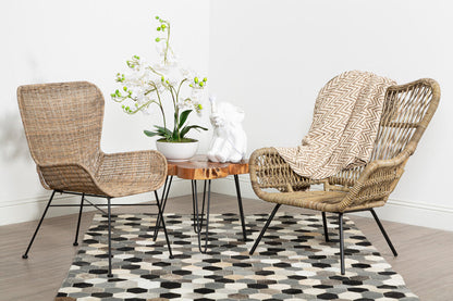 Manado Grey Wash Rattan Curved Chair