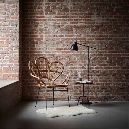 Manado Natural Rattan Armchair with Scalloped Back