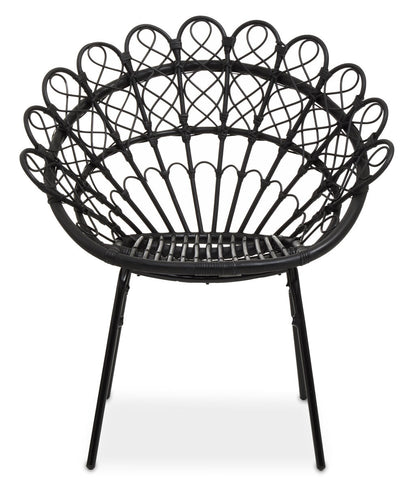 Java Black Rattan Peacock Chair