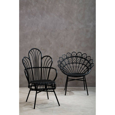 Java Black Rattan Peacock Chair
