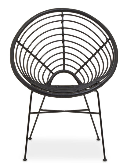 Java Black Rattan Round Chair