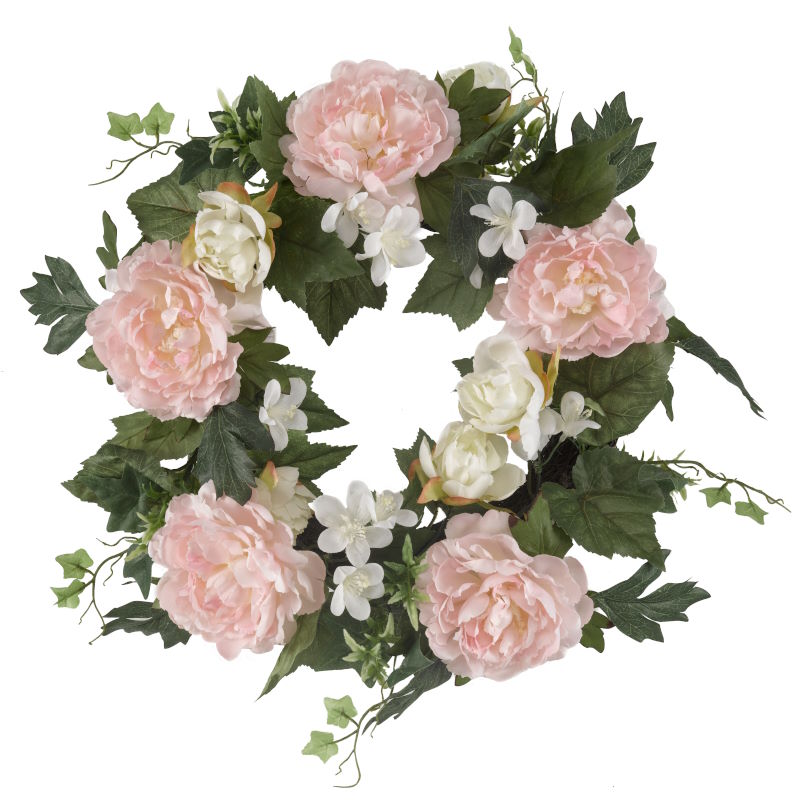 Artificial Peony Wreath 40cm