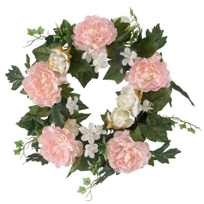 Artificial Peony Wreath 40cm